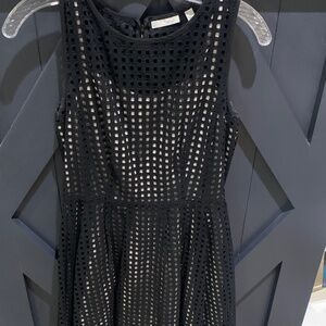 Halogen Tan & Black Lattice Dress